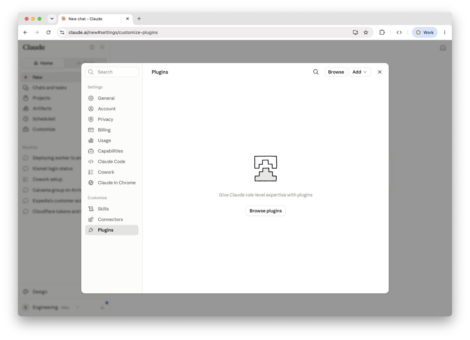 Step 1: Open the plugin installer in Claude